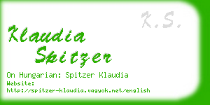 klaudia spitzer business card